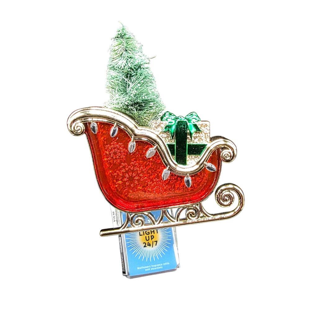 New Santa Sleigh & Tree Nightlight Wallflowers Fragrance Plug Bath & Body Works